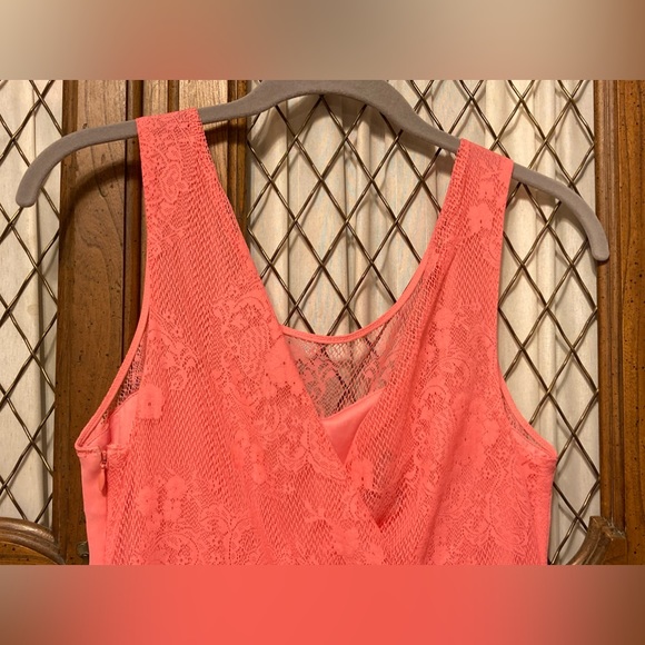 NWOT Express sexy lace back coral dress 4 - Picture 5 of 11